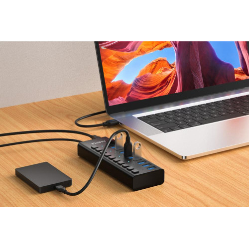Коммутатор USB 2.0 HARPER HUB-10MB Black
