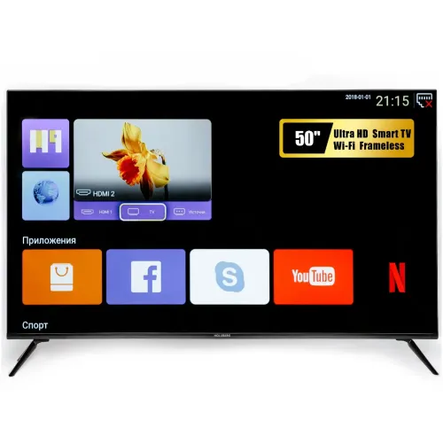 TV LCD 50" HOLLEBERG HGTV-LED50UHDS101T2 
Smart