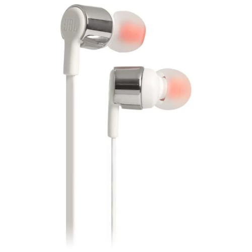 Гарнитура JBL T210 белый/серебристый