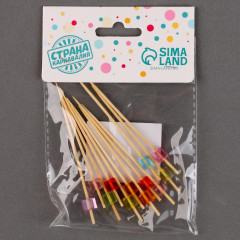 Шпажки Кубики, 9 см, деревянные, 12 шт.(9681218)