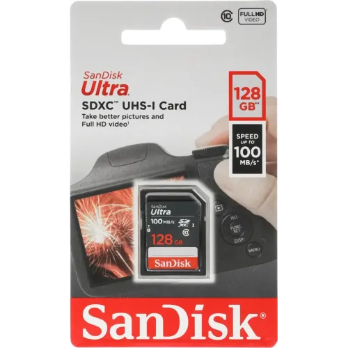 Карта SD 128 GB SanDisk SDXC Class 10 UHS-I U1 Ultra 100MB/s