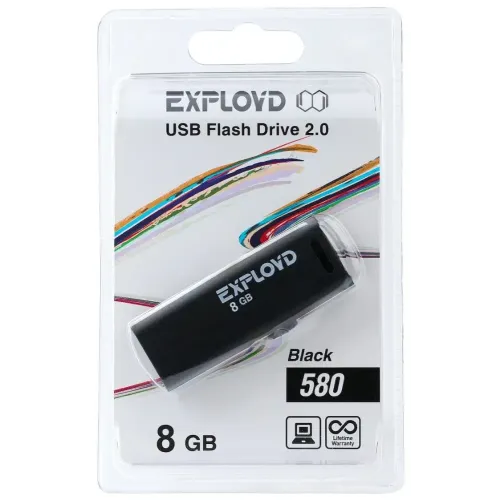 Карта USB2.0 8 GB EXPLOYD 580 черный