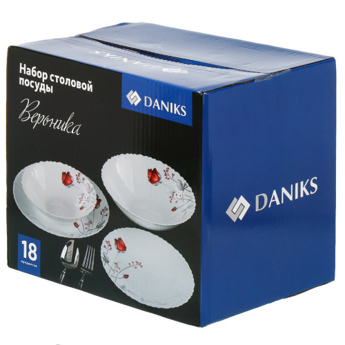 Набор столовый Daniks, Вероника, стеклокерамика, 18 пр. (448955)