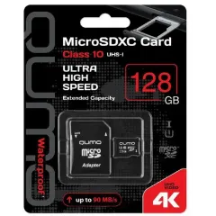 Карта micro-SD 128 GB QUMO QM128GMICSDXC10U1 Class 10 UHS-I с адаптером