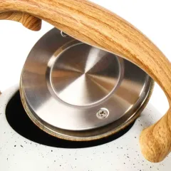 Чайник со свистком Daniks GS-04049H, индукция, нерж., белый мрамор, 2,7 л.(430550)