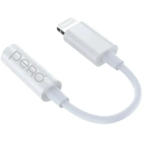 Кабель Lightning - AUX Jack 3.5mm Pero AD13 белый
