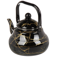 Чайник без свистка Daniks, Черный мрамор, эмаль, 2,5 л.(Y4-8971)(484351)