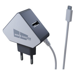 СЗУ More choice 2USB 1.5A черно-белый + кабель microUSB