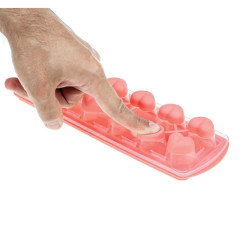 Форма для льда пластик IDEA Сердце с крышкой и клапаном, коралл (М1258)(460969)