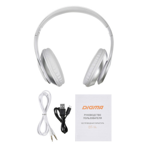 Гарнитура Bluetooth Digma BT-14 серебристый