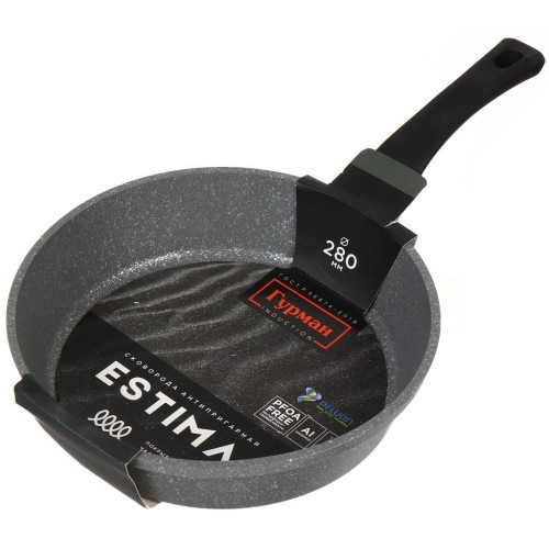 Сковорода ГУРМАН Estima серая ГМ2801 ЭЧИ индукция 28см (430988)