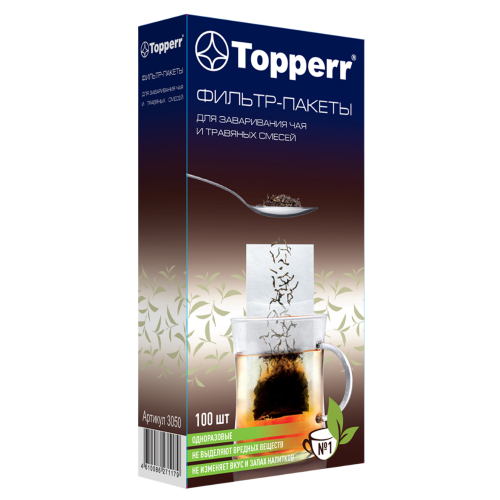 Фильтр для чая TOPPERR 3050 №1 100шт