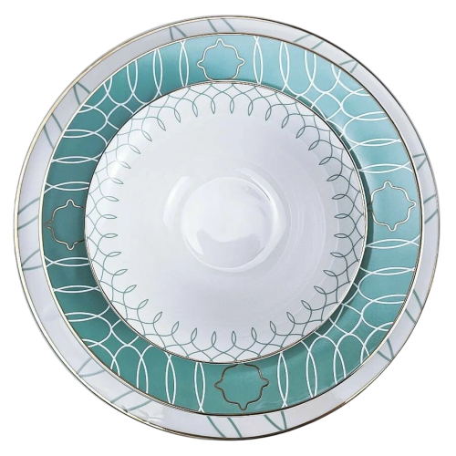 Набор столовый MONTSERRAT Porcelain, фарфор, белый/голубой, 24 пр.