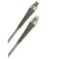 Кабель USB 3.0 Type-C to Lightning 8-pin 1m Borasco PD Fishbone усиленный серый (52384)