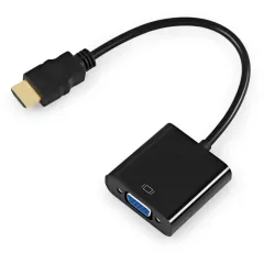 Переходник HDMI - VGA Buro черный HDMI-M-VGA-F-WUSB