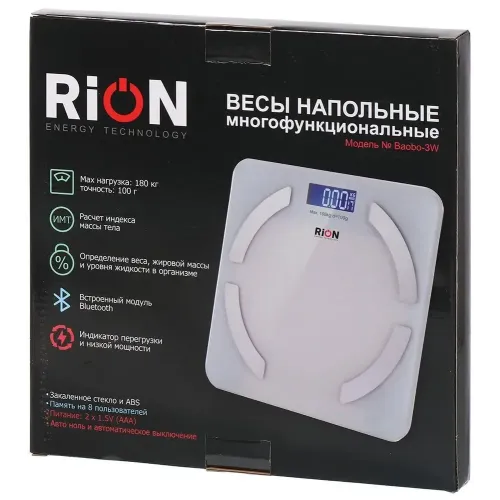 Весы напольные электронные Rion, Baobo-3W,  Bluetooth, белые (467767)