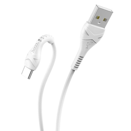 Кабель USB 3.0 A вилка - Type C 1 м HOCO X37 Cool Power 1m 3A усиленный белый