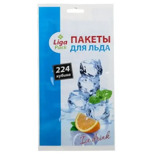 Пакет для льда Лига Пак, самозакрывающиеся, 224 шарика