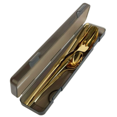 Футляр для столовых приборов, ВЕТТЕР с защелкой, черный/прозрачный