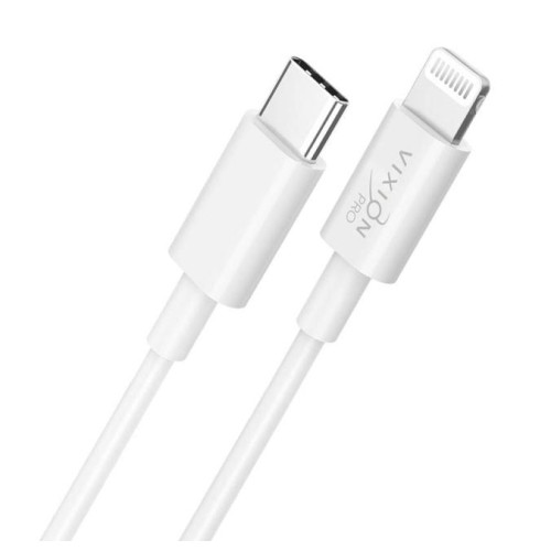 Кабель USB 3.0 Type C - 8pin 1 м Vixion VX-05i PRO 2.4A 18W PD белый