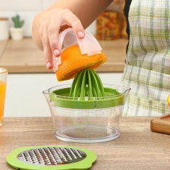 Соковыжималка для цитр.ручн. Доляна Freshbo, контейнер, насадка, зелёная (7519722)
