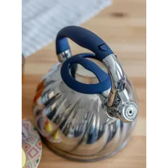 Чайник со свистком ASTIX SWK-350, нерж/синий, 2,7 л.