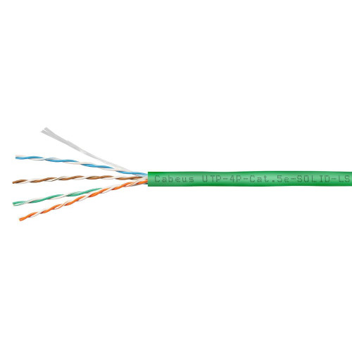 Кабель витая пара UTP 4 Pairs cat5E solid 0.45мм CCA 305м зеленый