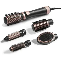 Фен-расческа DSP Professional 50063, 5в1 , черный/розовое золото (стайлер)