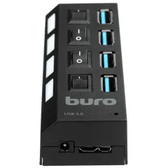Коммутатор USB 3.0 Buro BU-HUB4-U3.0-L 4порт. черный
