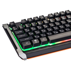 Клавиатура Oklick 710G черный/серый USB Multimedia LED