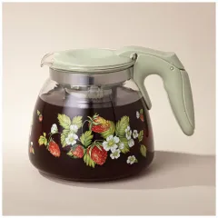 Чайник заварочный, 900 мл, стекло AGNESS, 885-108, ЗЕМЛЯНИКА