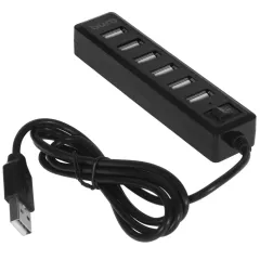 Коммутатор USB 2.0 BURO BU-HUB7-1.0-U2.0 7порт. черный