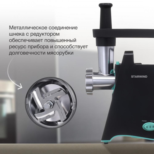 Мясорубка STARWIND SMG4480 темно-серый/бирюзовый