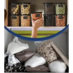 Контейнер пласт. GOOD&GOOD, квадрат, 1000 мл., прозрачный/черная крышка