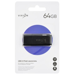 Карта USB2.0 64 GB Vixion Shark Eyes черный