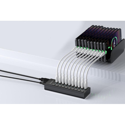 Коммутатор USB 2.0 HARPER HUB-10MB Black
