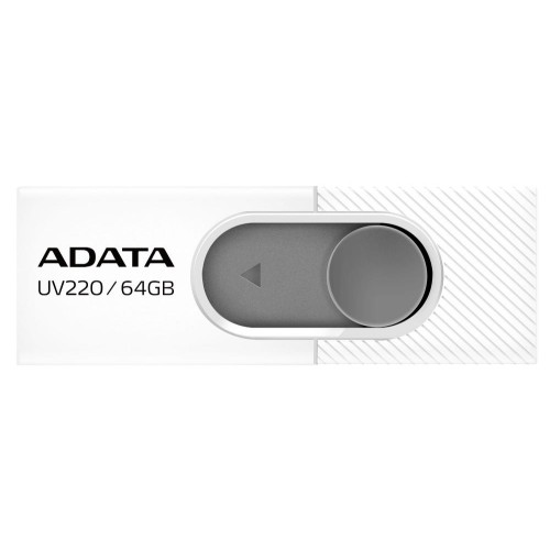 Карта USB2.0 64 GB A-DATA AUV220-64G-RWHGY UV220 белый/серый