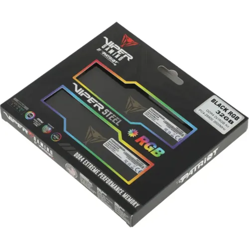 Память DDR4 32768Mb 3600MHz Patriot PVSR432G360C0K Viper Steel RGb RTL  PC4-24000 CL20 1.35В 2х16Gb