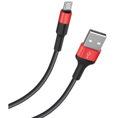 Кабель USB 2.0 A вилка - microUSB 1 м HOCO X26 Xpress черно-красный