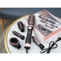 Фен-расческа DSP Professional 50063, 5в1 , черный/розовое золото (стайлер)