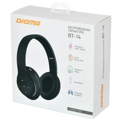 Гарнитура Bluetooth Digma BT-14 черный