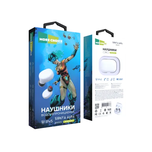 Гарнитура Bluetooth More choice BW10S White