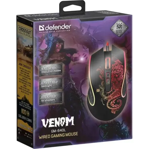 Мышь Defender Venom GM-640L черный 