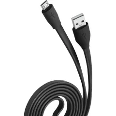 Кабель USB 2.0 A вилка - microUSB 1 м OLMIO 2.1A плоский черный