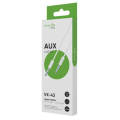 Кабель Jack вилка - Jack вилка 1 м Vixion VX-43 PRO белый