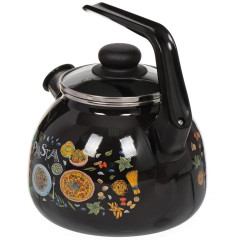 Чайник со свистком СтальЭмаль Паста, черный, 3 л.(4с209я)(329327)