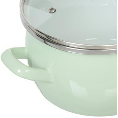 Кастрюля Сантэкс, Слм, эмаль, индукция , 5л, салатовый ментол, 1-2450111 (337807)