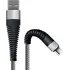 Кабель USB 3.0  Type-C to Type-C 1 м Borasco 2A 65W PD Fishbone усиленный серый