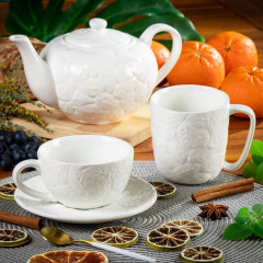 Чайник заварочный, 850 мл. керамика Листья, Y4-2738 (333225)