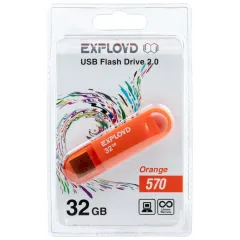 Карта USB2.0 32 GB EXPLOYD 570 оранжевый